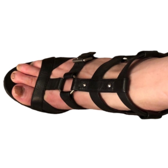 Nine West size 10 black cage heels front platform toe for comfort - Picture 6 of 12